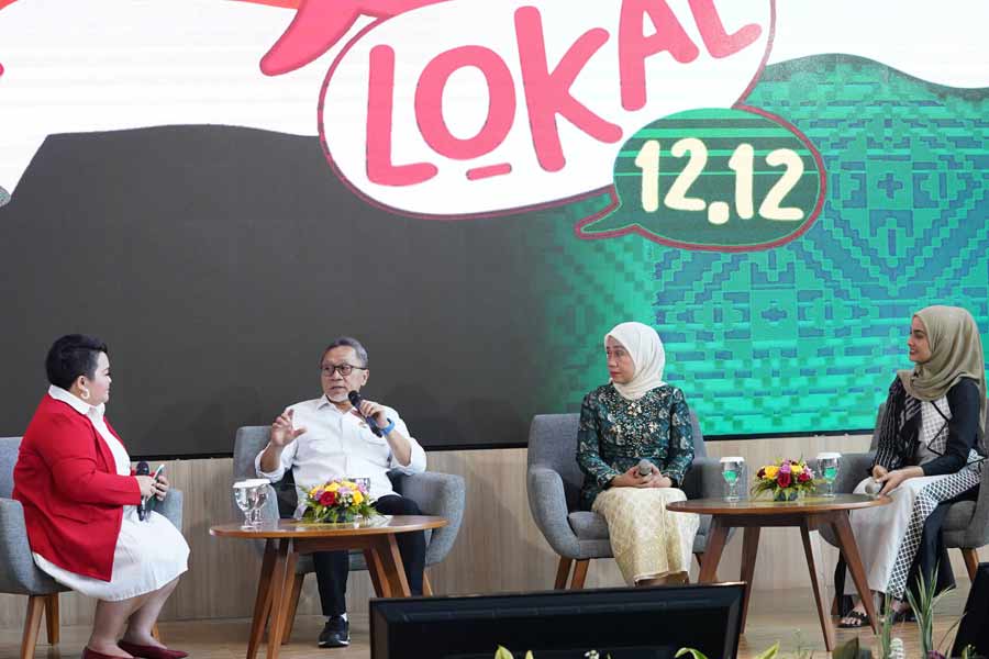 Menteri Perdagangan RI Zulkifli Hasan saat menghadiri peluncuran Kampanye Beli Lokal 12.12 di Jakarta